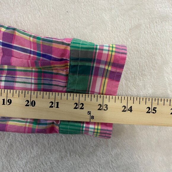 Polo Ralph Lauren Shirt Men's Large Button Down Madras Plaid Pink Green Yellow - Picture 11 of 11